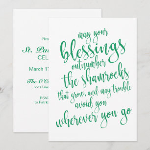 Invitación Irlandés bendiciendo al Fiesta del Día de San Patr