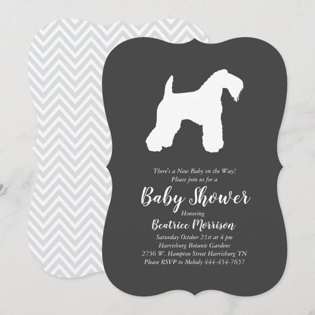 Invitación Irlandés Kerry Blue Te Dog Baby Shower Género neut (Anverso / Reverso)