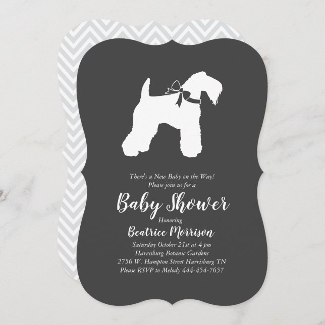Invitación Irlandés Kerry Blue Te Dog Baby Shower Género neut (Anverso / Reverso)