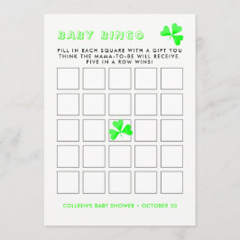Invitación Irlandés Leprechaun Lucky Shamrock Baby Bingo
