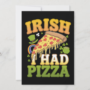 Invitación Irlandés Me Comí Pizza Divertido Amantes del Día d