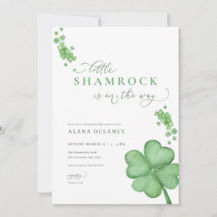 Invitación irlandesa a Baby Shower de Little Shamr