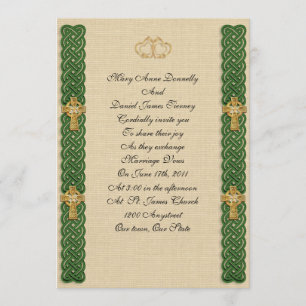 Invitación irlandesa del boda elegante