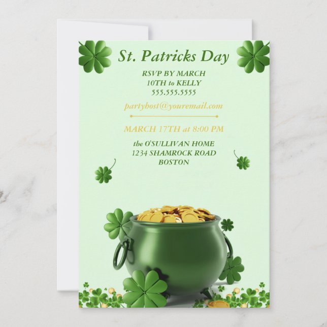 invitación irlandesa del día de san patrick con ol (Anverso)