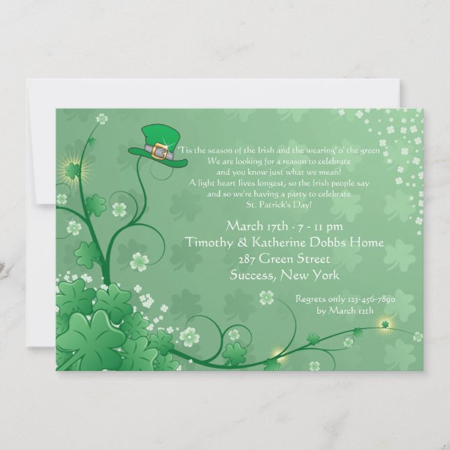 Invitación irlandesa del jardín (Anverso)