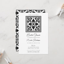 Ironlace Blanco y Negro Ducha de Novia Vintage