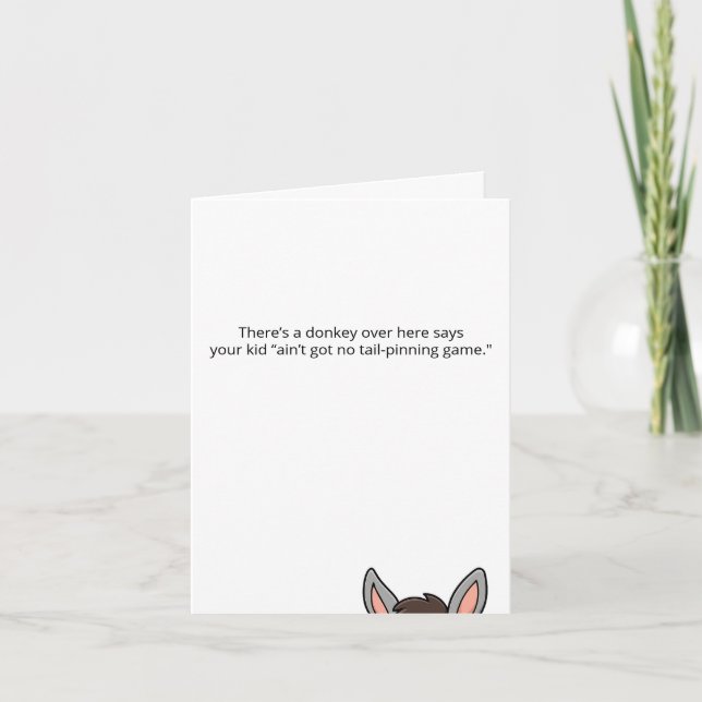 Invitación Irreverent Kids Birthday Party Tail-Pinning Game (Anverso)