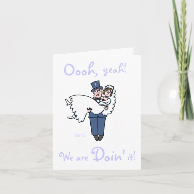 Invitación Irreverente y divertida novia y boda de novio invi (Anverso)