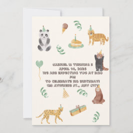 Invitación irthday Invitation for Boys Cute Safari Animals
