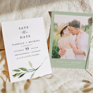 Invitación ISABELLA Elegant Minimal Greeneration Save the Dat