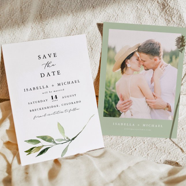 Invitación ISABELLA Elegant Minimal Greeneration Save the Dat (Subido por el creador)