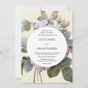 Invitación Isabella II, elegantes Rosas de flores de época