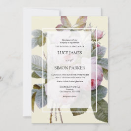 Invitación Isabella II, elegantes Rosas franceses de cosecha