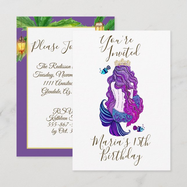 Invitación Isla de la Sirena Paraíso (Anverso / Reverso)