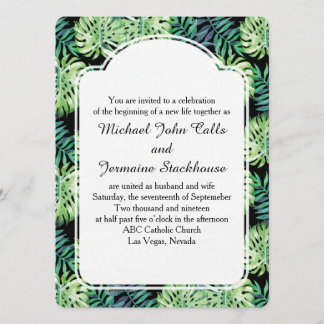 Invitación Isla Hawaiana Boda de la Isla Monsterra Deliciosa