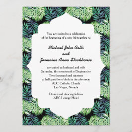 Invitación Isla Hawaiana Boda de la Isla Monsterra Deliciosa