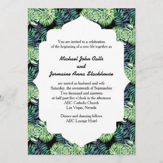 Invitación Isla Hawaiana Boda de la Isla Monsterra Deliciosa