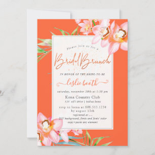 Invitación Isla Orquídea de PixDezines, Naranja de Brunch Bri
