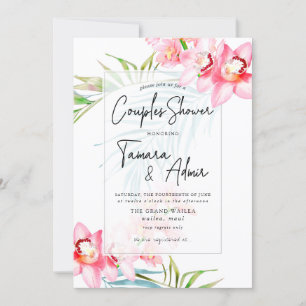 Invitación Isla Orquídea PixDezines, Ducha De Parejas Tropica