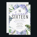 Invitación Isla Palm Tropical Lilac Púrpura Deja Dulce 16<br><div class="desc">personalizar para cualquier evento</div>