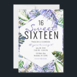 Invitación Isla Palm Tropical Lilac Púrpura Deja Dulce 16<br><div class="desc">personalizar para cualquier evento</div>