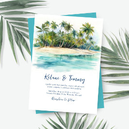 Invitación Isla Paraíso Boda Tropical en Playa