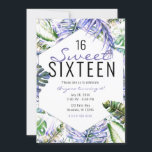 Invitación Isla Púrpura Lila Hojas Tropicales de Palma Dulces<br><div class="desc">personalizar para cualquier evento</div>