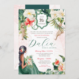 Invitación Isla Tropical de Playa Quinceanera Cumpleaños