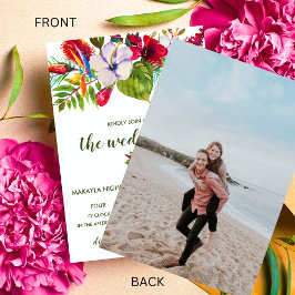 Invitación Isla Tropical Floral Hibiscus Photo Boda
