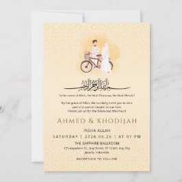 Invitación Islamic Pattern Wedding Nikah Invitation Couple