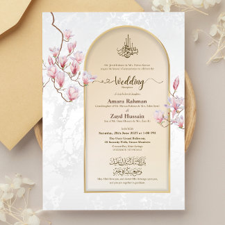 Invitación islámica a la boda de Nikah con Bismill