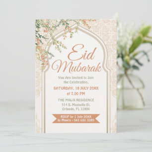 Invitación Islámica Floral Arco Eid Mubarak