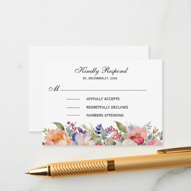 Invitación islámica floral rosada moderna (Anverso/Reverso In Situ)