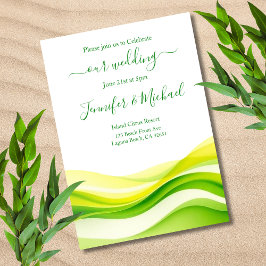 Invitación Island Citrus Green and Yellow Wedding