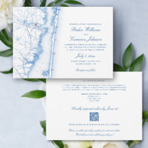 Invitación Island Heights NJ código QR todo en uno Boda RSVP