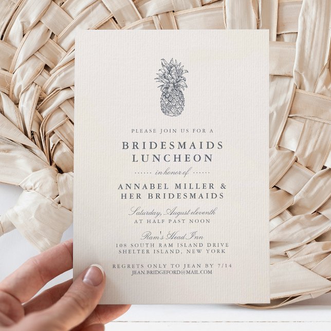 Invitación Islas Vintage Pineapple Bridesmaids Luncheon (Subido por el creador)