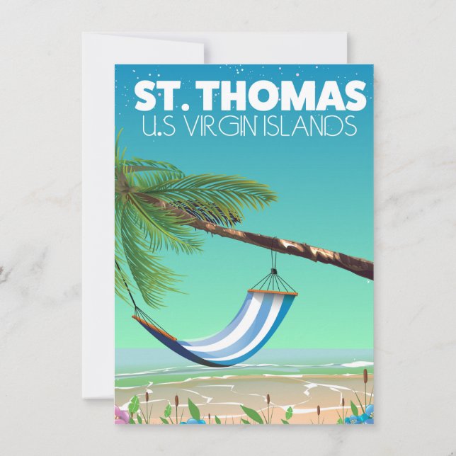 Invitación Islas Vírgenes Estadounidenses de Santo Tomás. (Reverso)