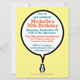 Invitación Israel hablando con la Sra. Pingüino Personalizado