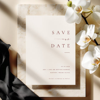 Invitación ISSA Bugundy Elegant Save the Date Photo Invite