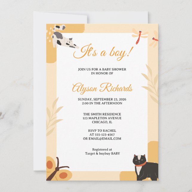 Invitación It’s a Boy Baby Shower Invitation Design (Anverso)