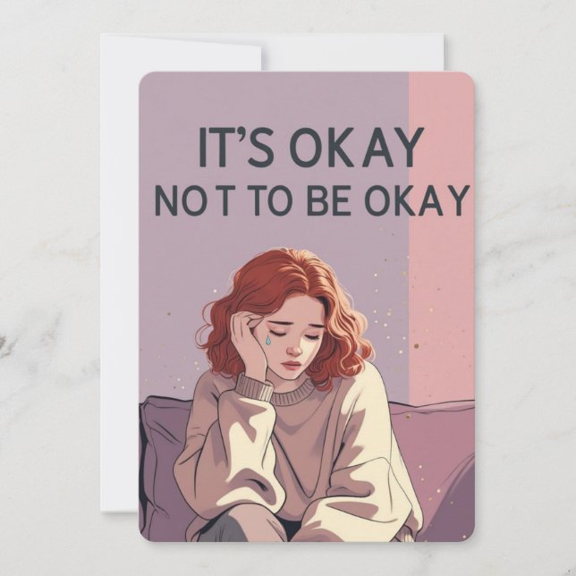 Invitación It’s Okay Not to Be Okay – Emotional Support Card  (Anverso)