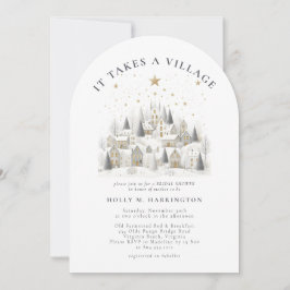 Invitación It Takes a Village Winter Baby Shower 