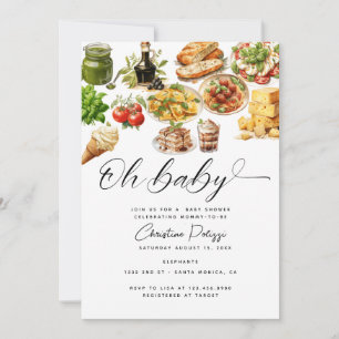 Invitación Italia Alimentos italianos BABY SHOWER