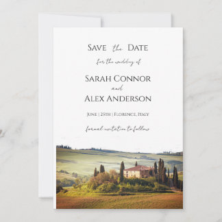 Invitación Italia guarda la fecha, boda en Toscana