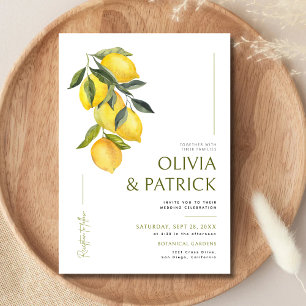 Invitación Italia Mediterránea Grecia Limón Vibrante Boda