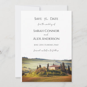 Invitación Italia salva la fecha, boda Toscana