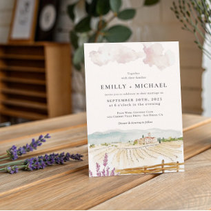Invitación Italia toscana   Boda ilustrado
