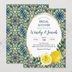Invitación Italian Blue Tiles Lemon MainSqueeze Despedida de 
