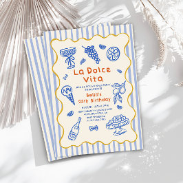 Invitación Italian Dinner La Dolce Vita Birthday  Invitation 