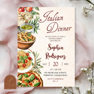 Invitación Italian Dinner Party Invitation